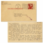 Hunter S. Thompson Typed Postcard -- ...The Lord knows where Im going and the Devil knows who Ill marry, but everything else is up for grabs...Great Puerto Rican novel now underway...